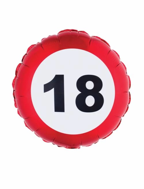 Folieballon Verkeersbord 18 jaar 18"