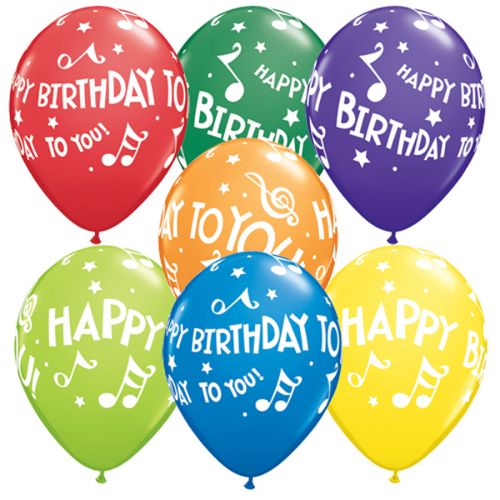Binnenshuis accumuleren Makkelijk in de omgang Helium Ballonnen ''Happy Birthday To You'' Muzieknoten 11Inch 5stuks - Ooms  Feestwinkel