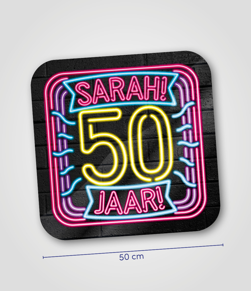 Huldeschild Sarah 50 jaar - Feestwinkel