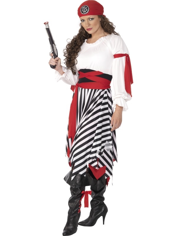 spuiten rechter linnen Kostuum Piraat Dames Mt.M - Ooms Feestwinkel