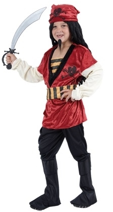 Kostuum Piraat Rood 10-12jaar