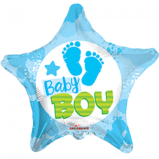 Folieballon Baby Boy Ster Blauw 46cm