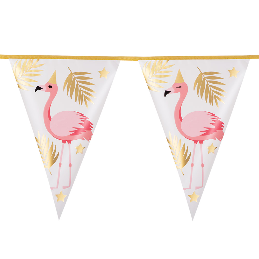 4m Vlaggenlijn Folie Flamingo