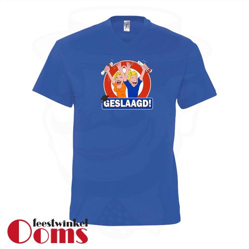 T-Shirt "Geslaagd" Blauw Heren