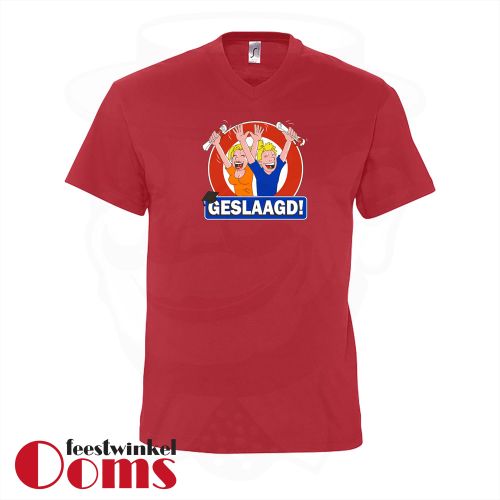 T-Shirt "Geslaagd" Rood Heren