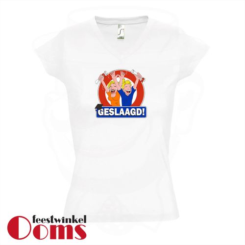 T-Shirt "Geslaagd" Wit Dames