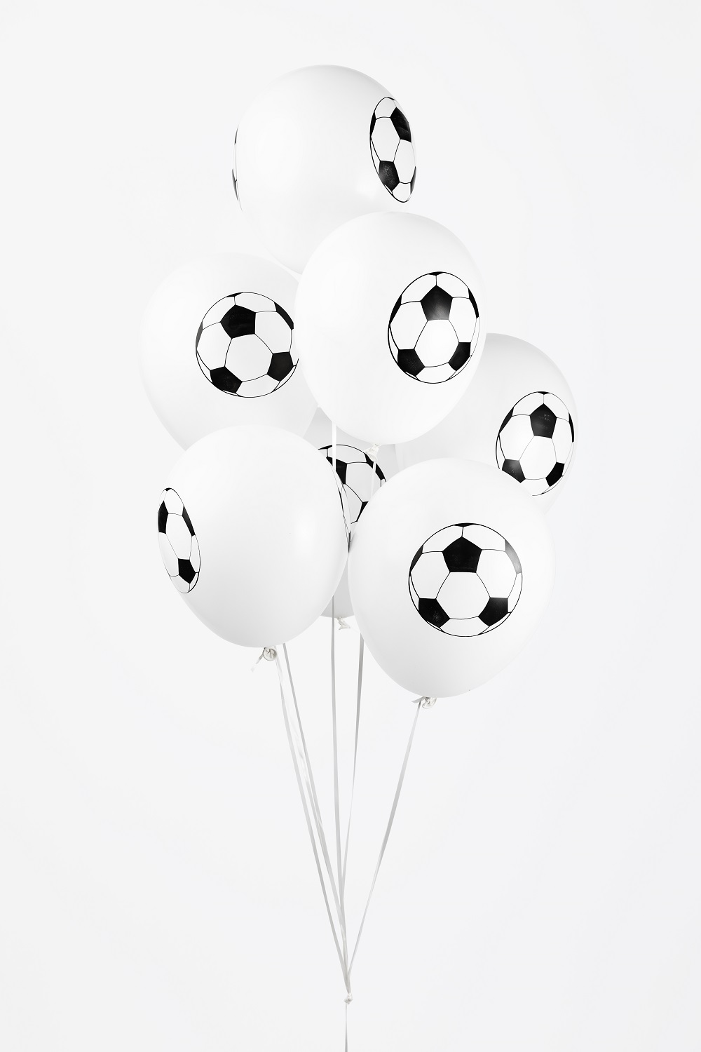 Ballonnen Voetbal Zwart/Wit 12Inch 8stuks Ooms