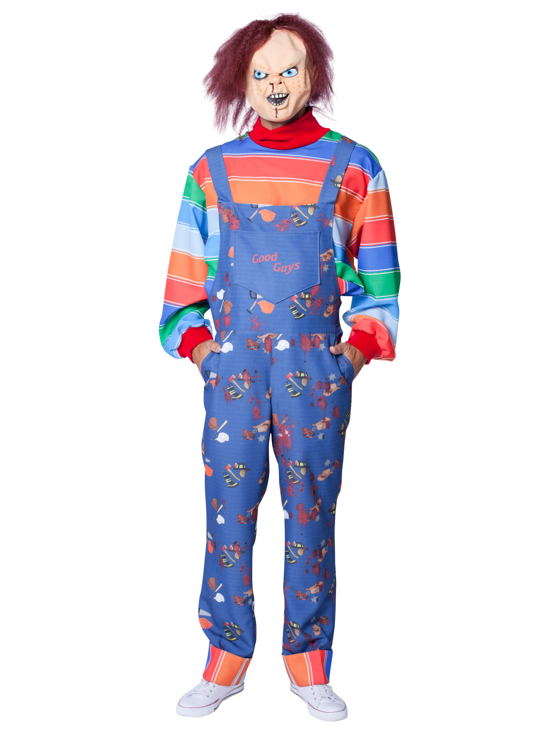 uitrusting Alice Thuisland Kostuum Chucky met Masker Mt.M - Ooms Feestwinkel