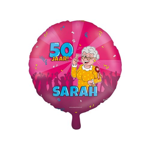 Folieballon Cartoon 50 Jaar! Sarah 46cm