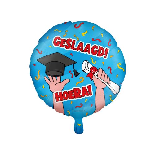 Folieballon Cartoon Geslaagd! Hoera! 46cm