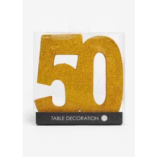 Tafeldecoratie "50" Goud Glitter 20cm