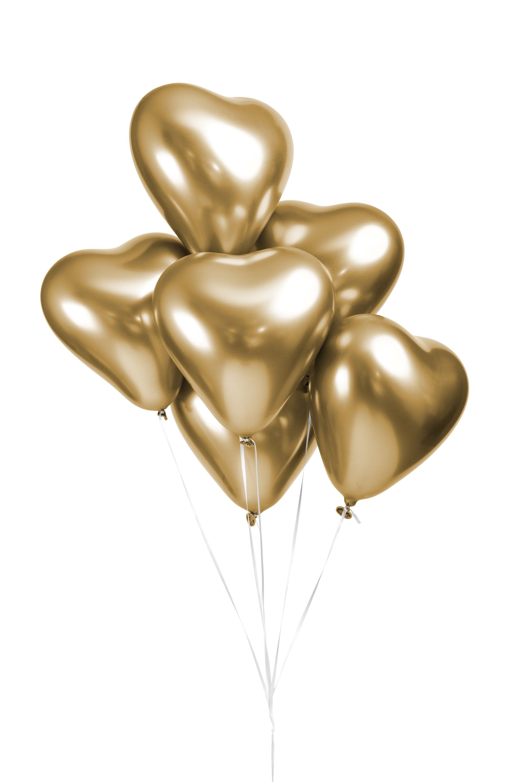 10st Chrome Hart Ballonnen Goud 12" (Middel)