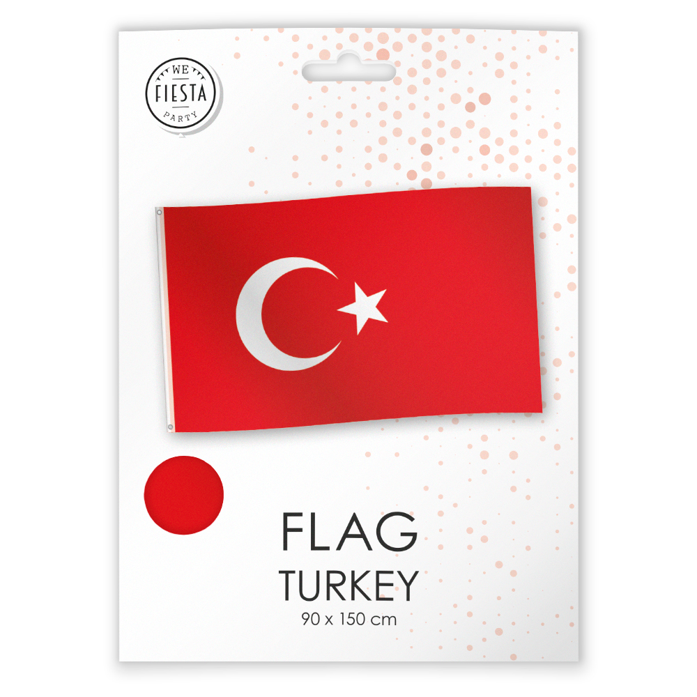 Vlag Turkije 90x150cm - Ooms Feestwinkel