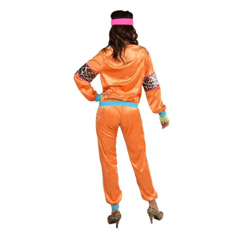 Kostuum 80's Jogging Oranje Dames