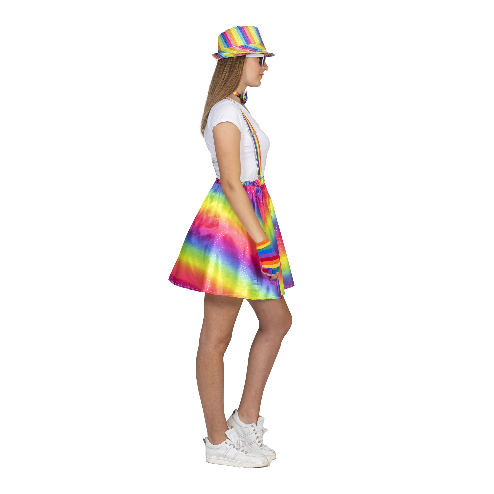 Rok Folie Regenboog Dames One Size