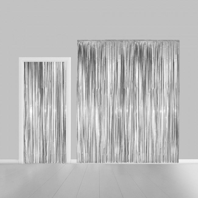 Deurgordijn Folie Uni Zilver 100x240cm