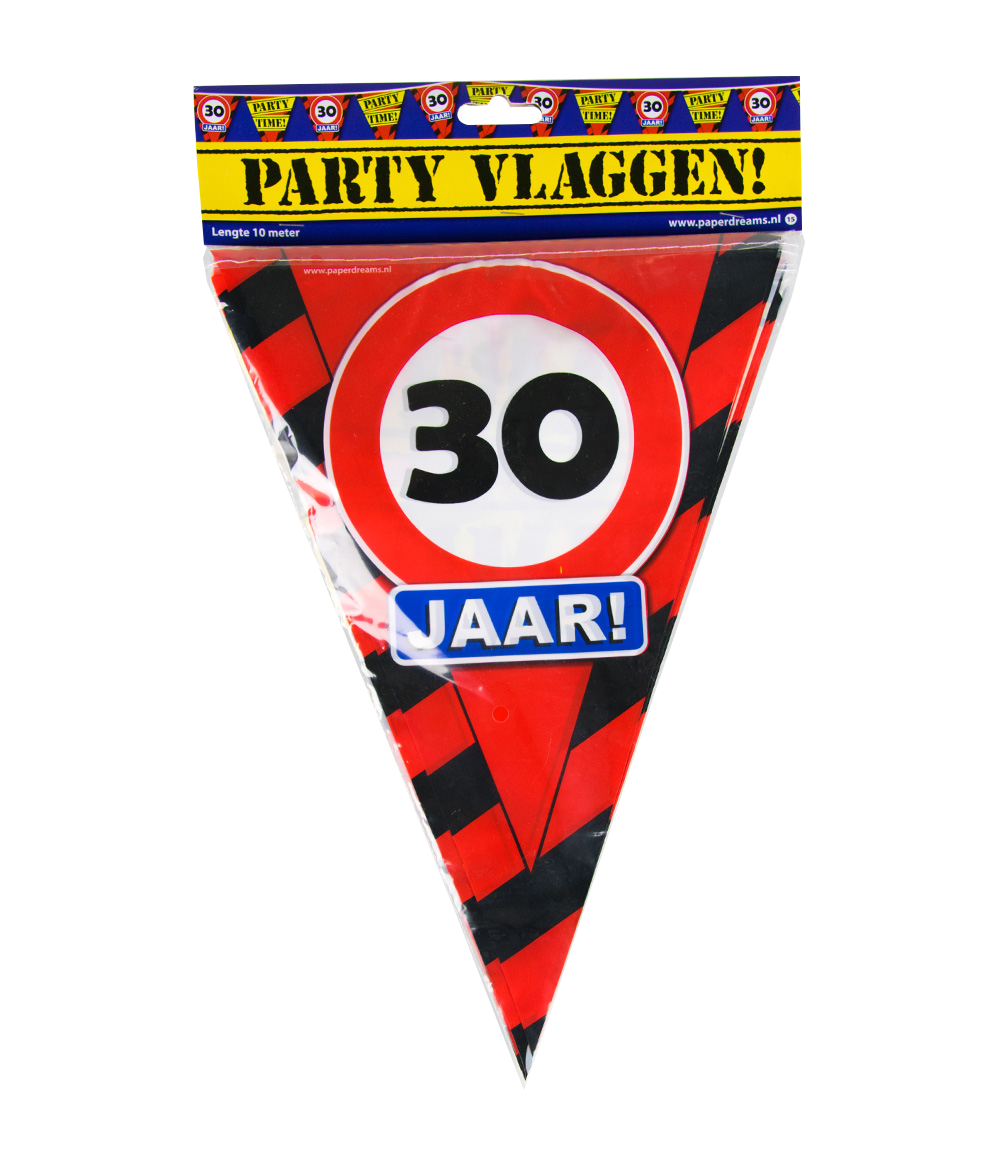 Vlaggenlijn Verkeersbord 30 jaar 10meter