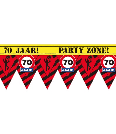 Afzetlint Verkeersbord 70 Jaar 12meter