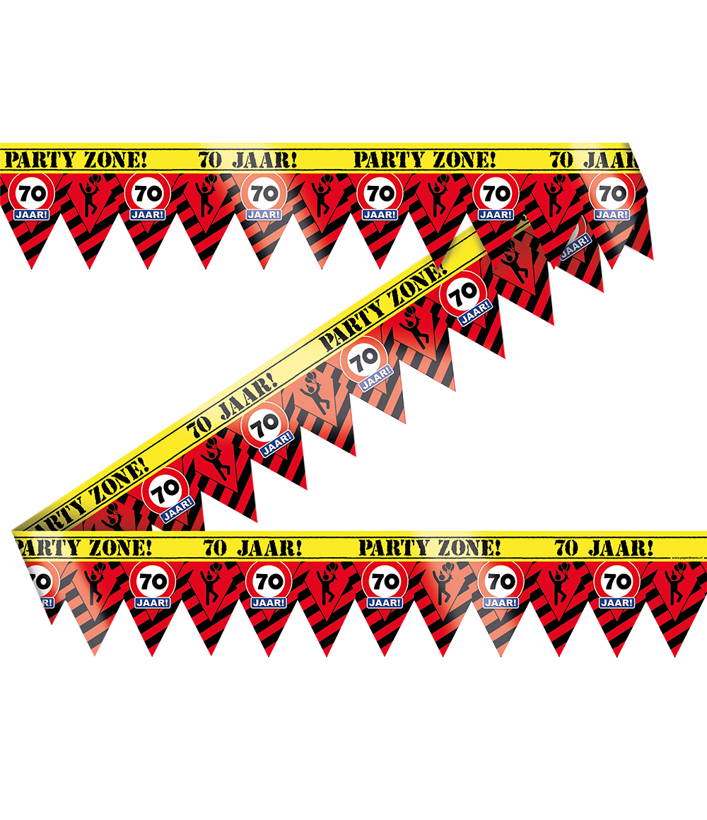 Afzetlint Verkeersbord 70 Jaar 12meter