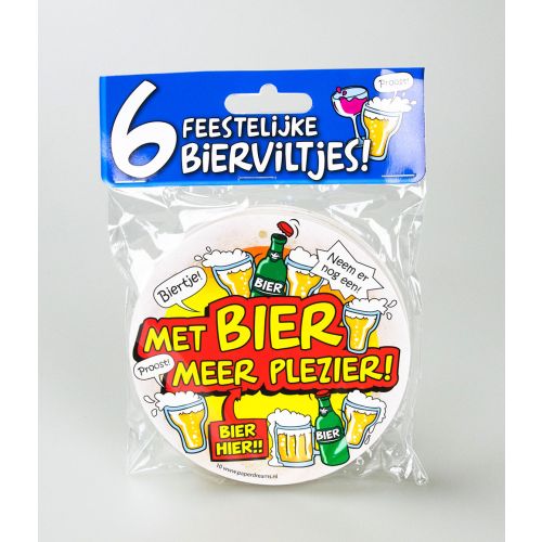 Bierviltjes Met bier meer plezier 6stuks