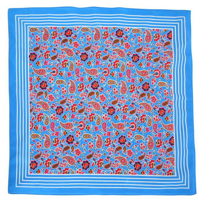 Boerenzakdoek Paisley Blauw 55x55cm