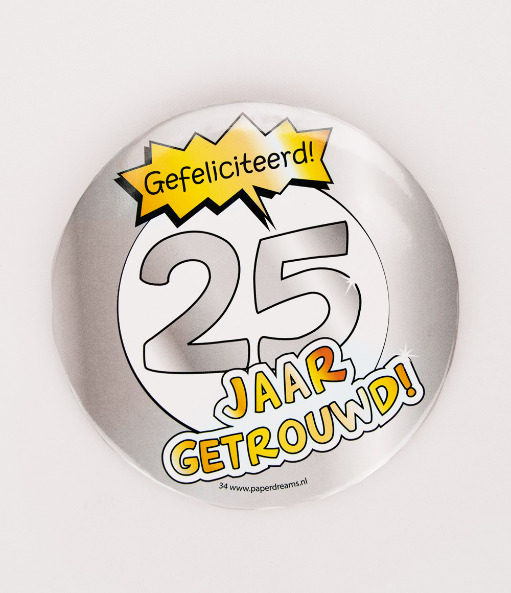 Button XL 25 jaar getrouwd