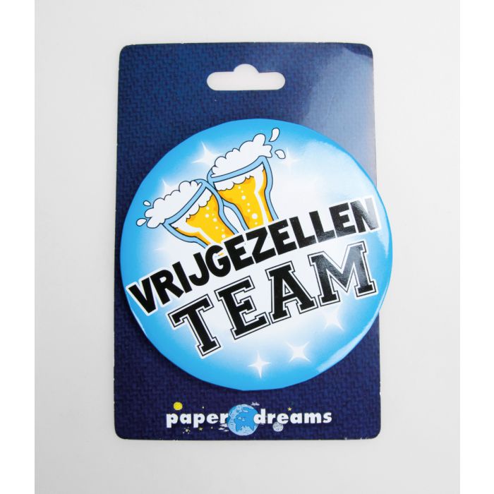 Button XL Vrijgezellen Team Blauw