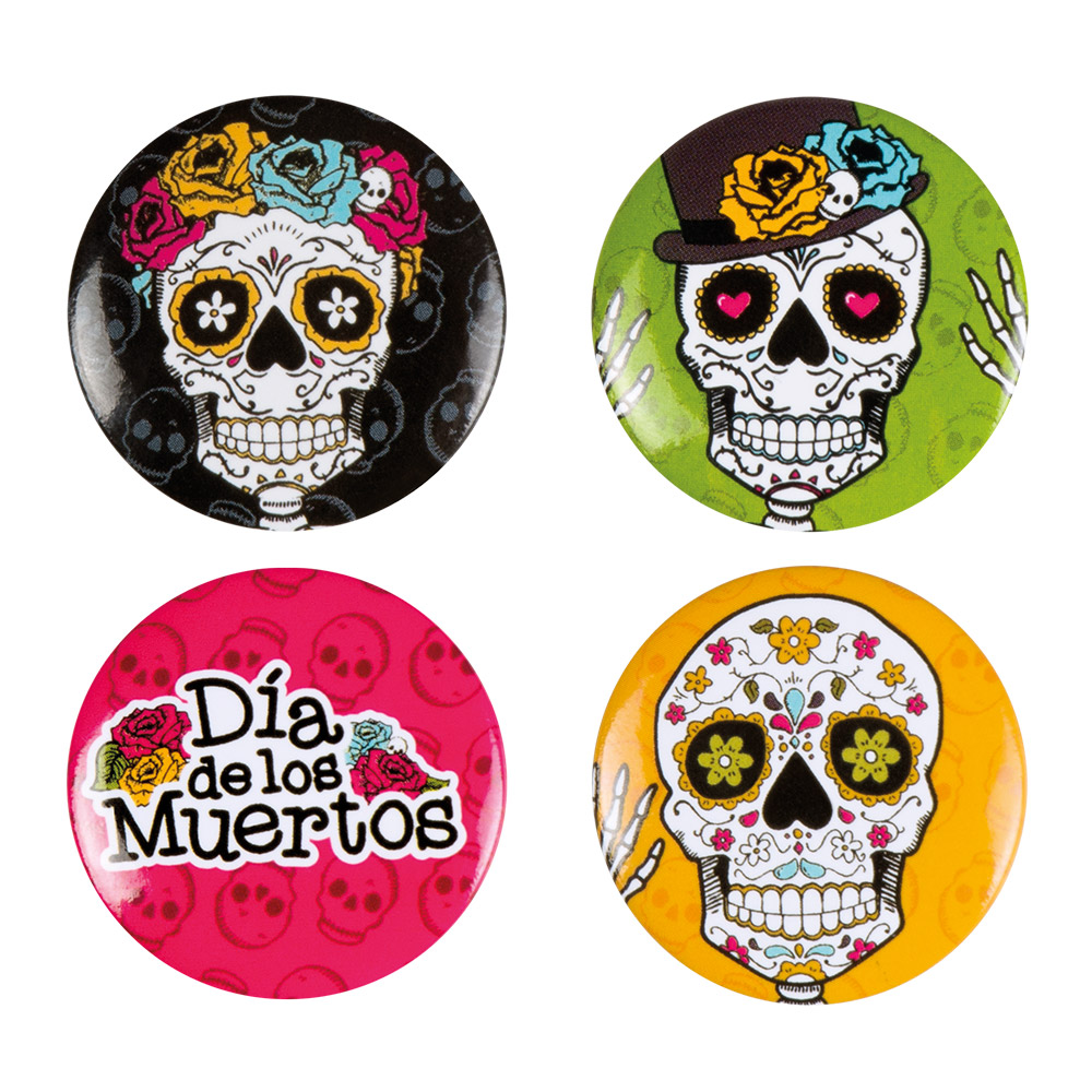 Buttons Day of the Dead 3cm 4stuks