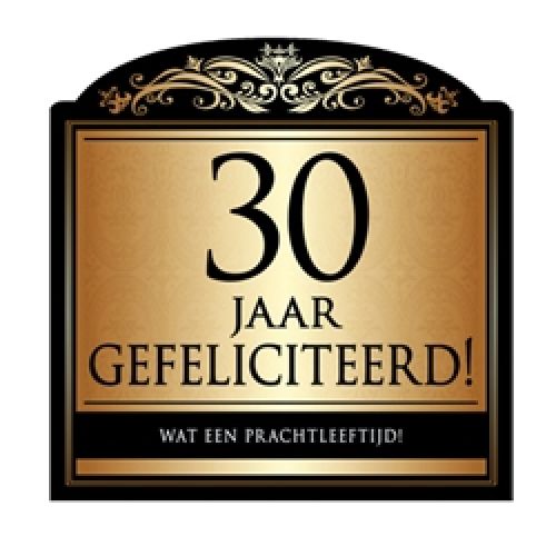 Champagnefles Sticker 30 Jaar Goud