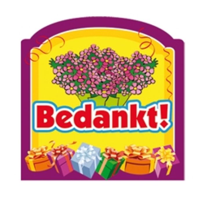 Champagnefles Sticker ''Bedankt''