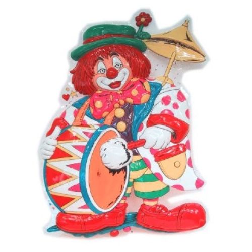 Clowns Deco Clown met Dikke Trom 55x40cm