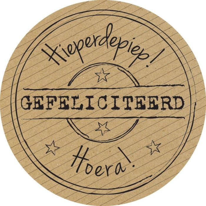 Etiketten Gefeliciteerd Kraft 1000stuks