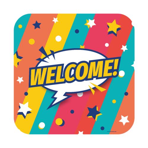 Huldeschild Cartoon Welcome