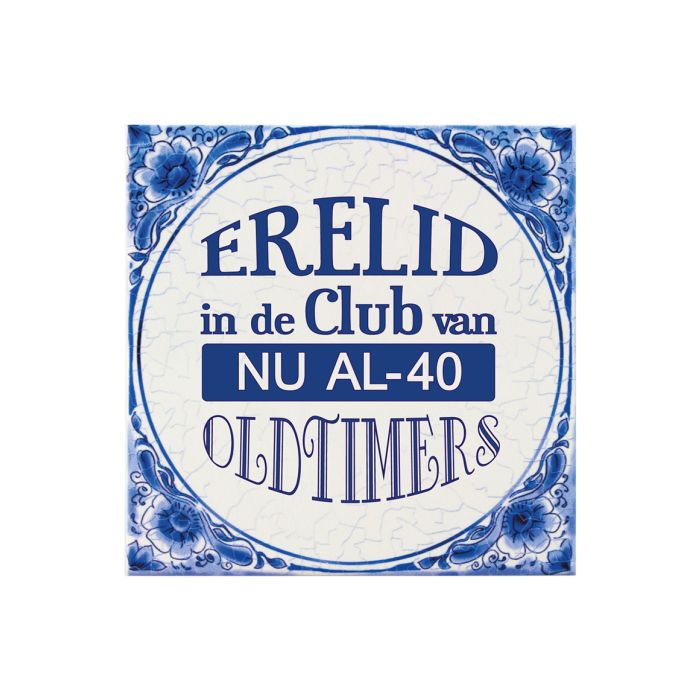 Tegeltje Delfts Blauw 40 Jaar