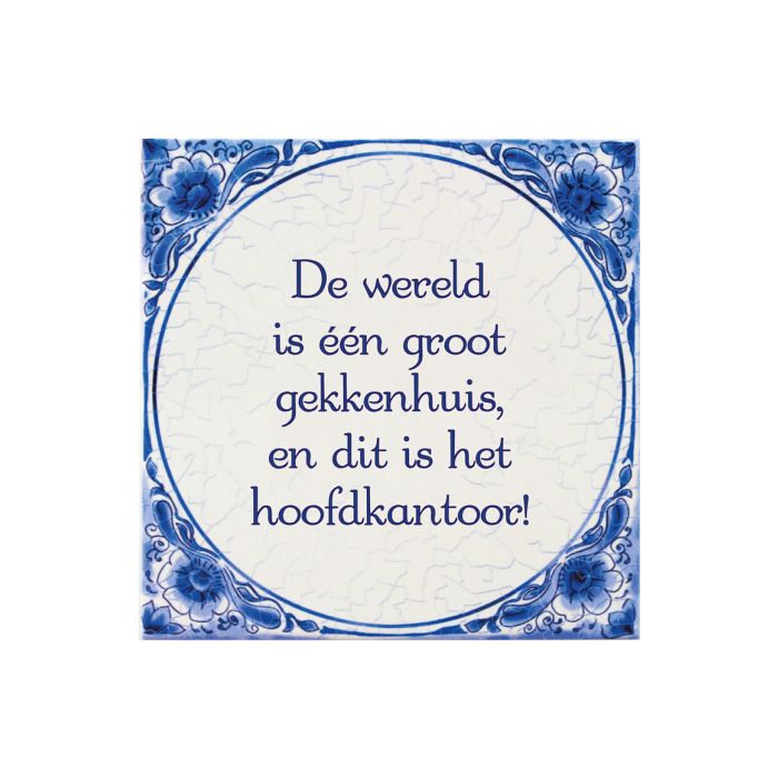 Tegeltje Delfts Blauw - Gekkenhuis