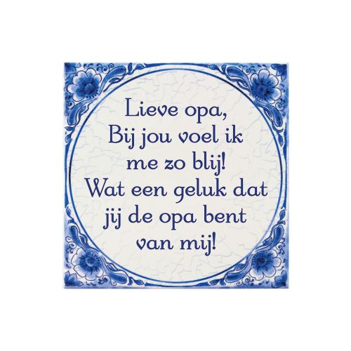 Tegeltje Delfts Blauw - Lieve Opa