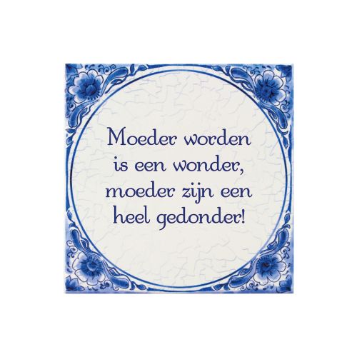 Tegeltje Delfts Blauw - Moeder Worden