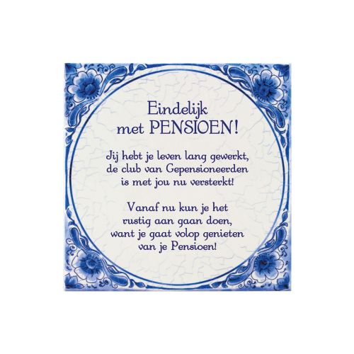 Tegeltje Delfts Blauw - Pensioen