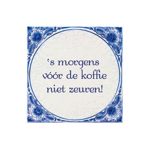 Tegeltje Delfts Blauw - 's Morgens