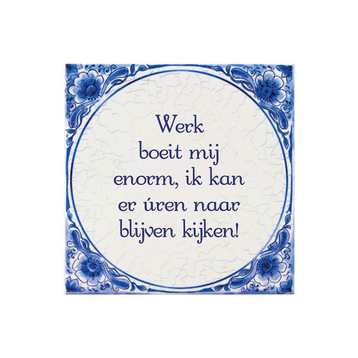 Tegeltje Delfts Blauw - Werk Boeit