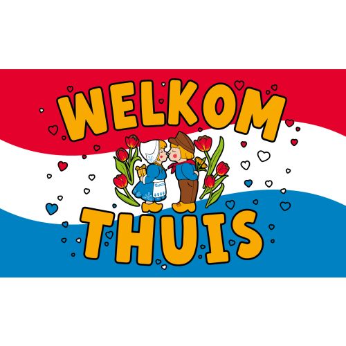 XXL Gevelvlag Welkom Thuis Cartoon