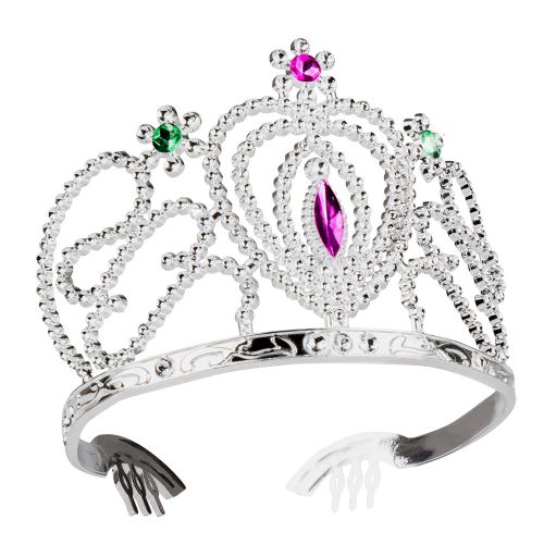 Tiara met Kam Zilver Plastic