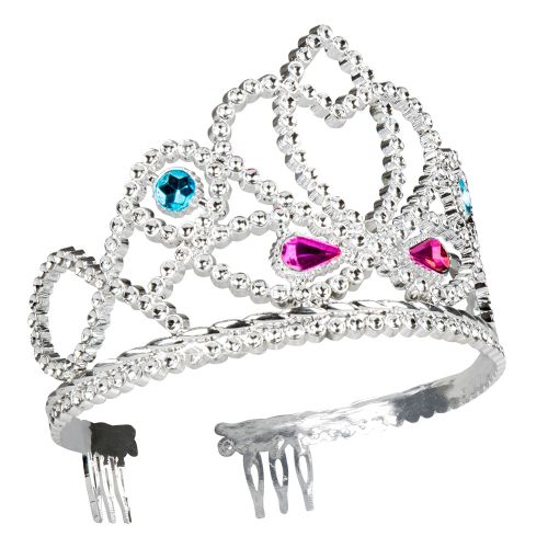 Tiara met Kam Zilver Plastic