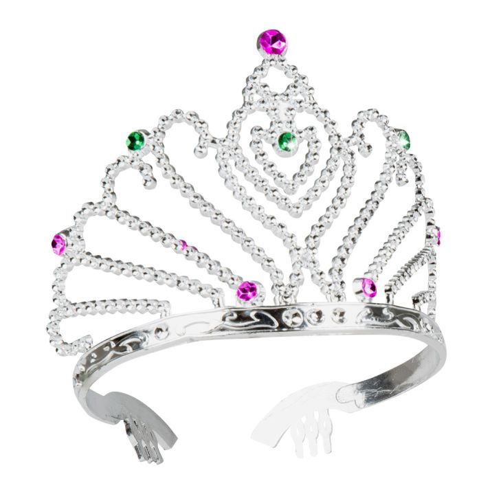 Tiara met Kam Zilver Plastic